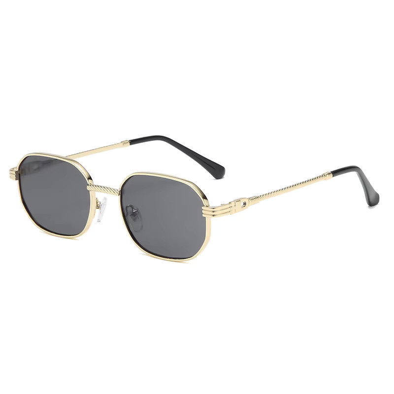 Sumory Sonnenbrille Hexagonal, Metall, Vollrand, Gold, Unisex - Bild 5