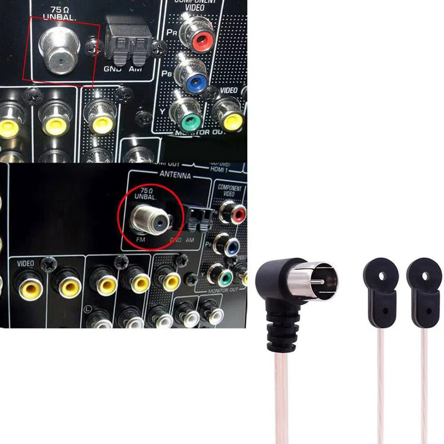 2m FM-Radioantenne 75 Ohm Dipol-Innenantenne mit PAL zu F-Buchse RF-Koax-Adapter-Verbinder für HD-Empfänger - Bild 3