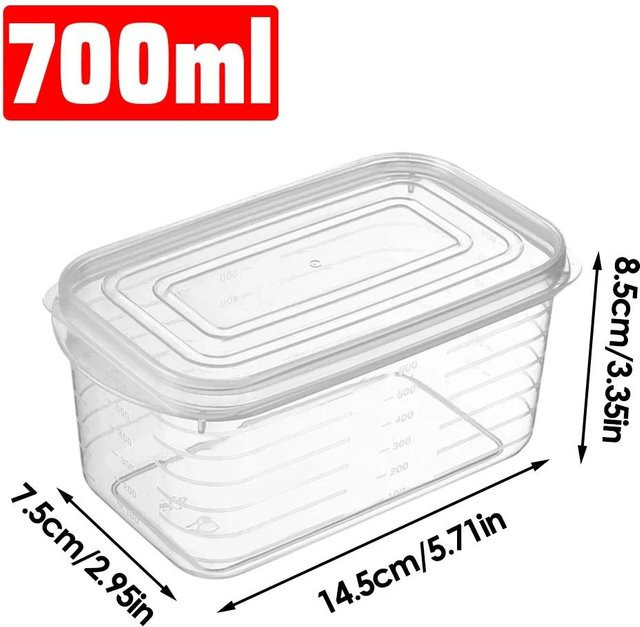 Chocolate Home Stapelbare Transparente Kunststoff-Aufbewahrungsbox für den Kühlschrank mit Schnappdeckel, B/T/H: 14,5 x 14,5 x 7,5 cm - Bild 1