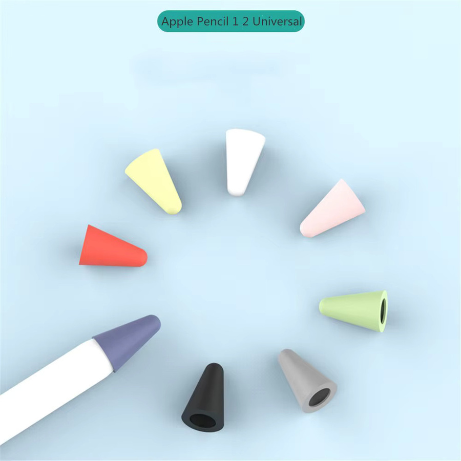 8 Stück Silikon-Ersatzspitzenhüllen für Apple Pencil 1. und 2. Generation von AILEHKUO in Grau und Multicolour - Bild 1