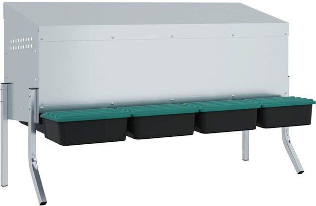 VD Home Furnishing 4-Fächer-Hühnerlegekasten aus verzinktem Stahl und Polypropylen-Kunststoff mit Beinen - Bild 1