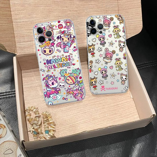 J-Japan T-Tokidoki Handyhülle für iPhone 11 bis 17 Pro Max Plus, transparent mit mehrfarbigem Design und weichem Material - Bild 1