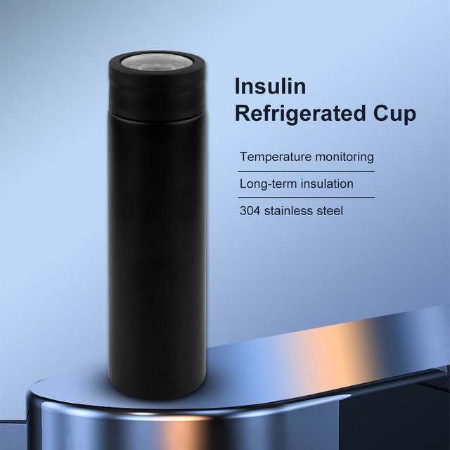 SALORIE Tragbare Outdoor-Insulin-Kühlbox mit Temperaturanzeige in Schwarz - Bild 1