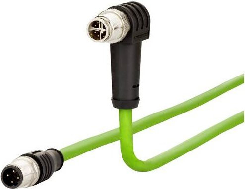 Metz Connect M12 Netzwerkkabel CAT 6a S/FTP Patchkabel, Länge: 5,00 m, Farbe: Grün - Bild 1