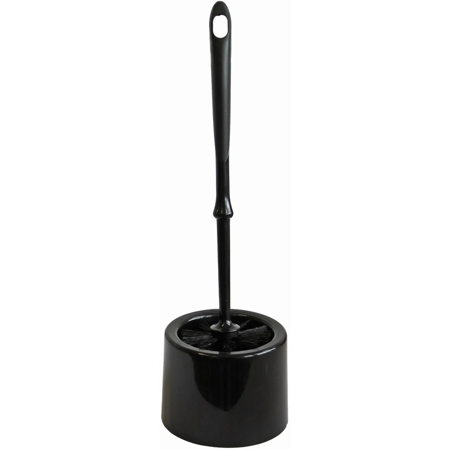 Bürstenmann WC-Garnitur rund mit Bürste aus Kunststoff in Schwarz, Höhe: 37,5 cm, Breite: 11,7 cm, Tiefe: 11,7 cm - Bild 2