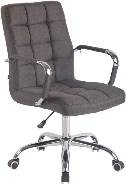 TPFLiving Bürostuhl mit Stoff- und Kunstlederbezug in Dunkelgrau, B/T/H: 62 x 62 x 136 cm - Bild 1