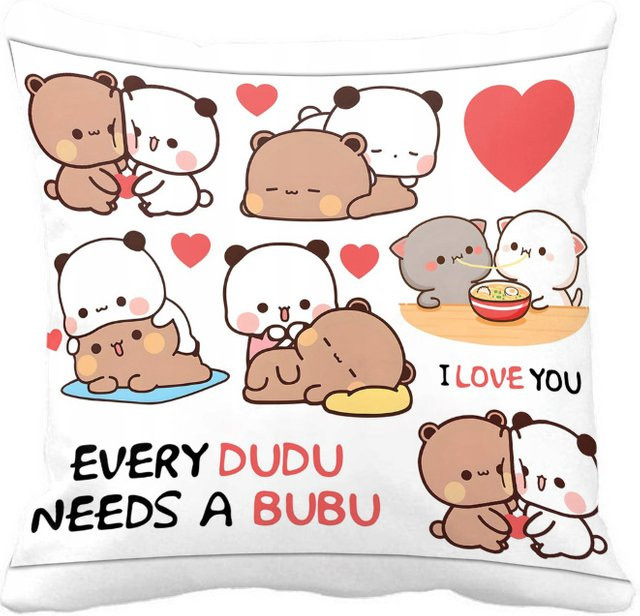 Bubududu Zierkissenbezug in Weiß mit nordischem Design, B/H: 45 x 45 cm - Bild 1