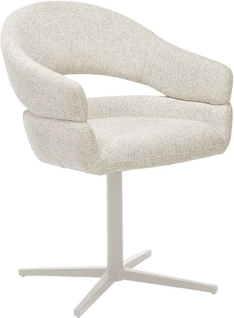 ebuy24 Dover Esszimmerstuhl mit Drehfuß in Grau mit modernem Design und Stoffbezug - Bild 1