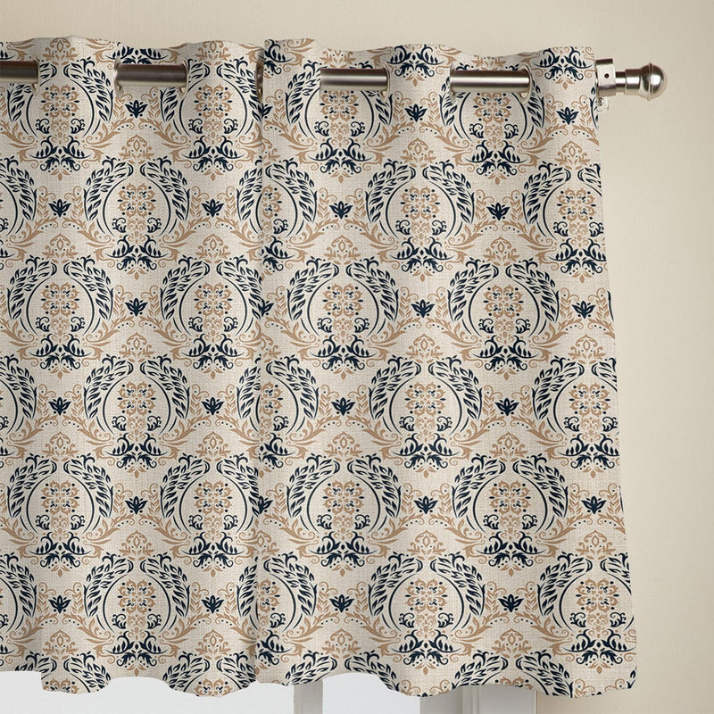 Super Six Barock Vintage Vorhang mit floralem Muster in Grau, B: 135 cm, H: 60 cm - Bild 3