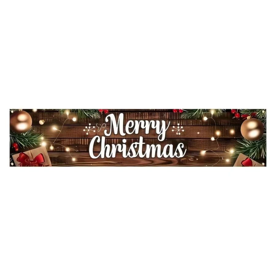 VIKAMA Frohe Weihnachten Hängebanner als Weihnachtsdekoration für Garten und Zaun, B/H: 40 x 200 cm - Bild 5