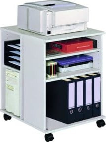 Durable Multifunktions-Fahrwagen Trolley aus Stahl mit 6 Böden in Grau/Weiß, B/T/H: 73,7 x 59,2 x 52,8 cm - Bild 1
