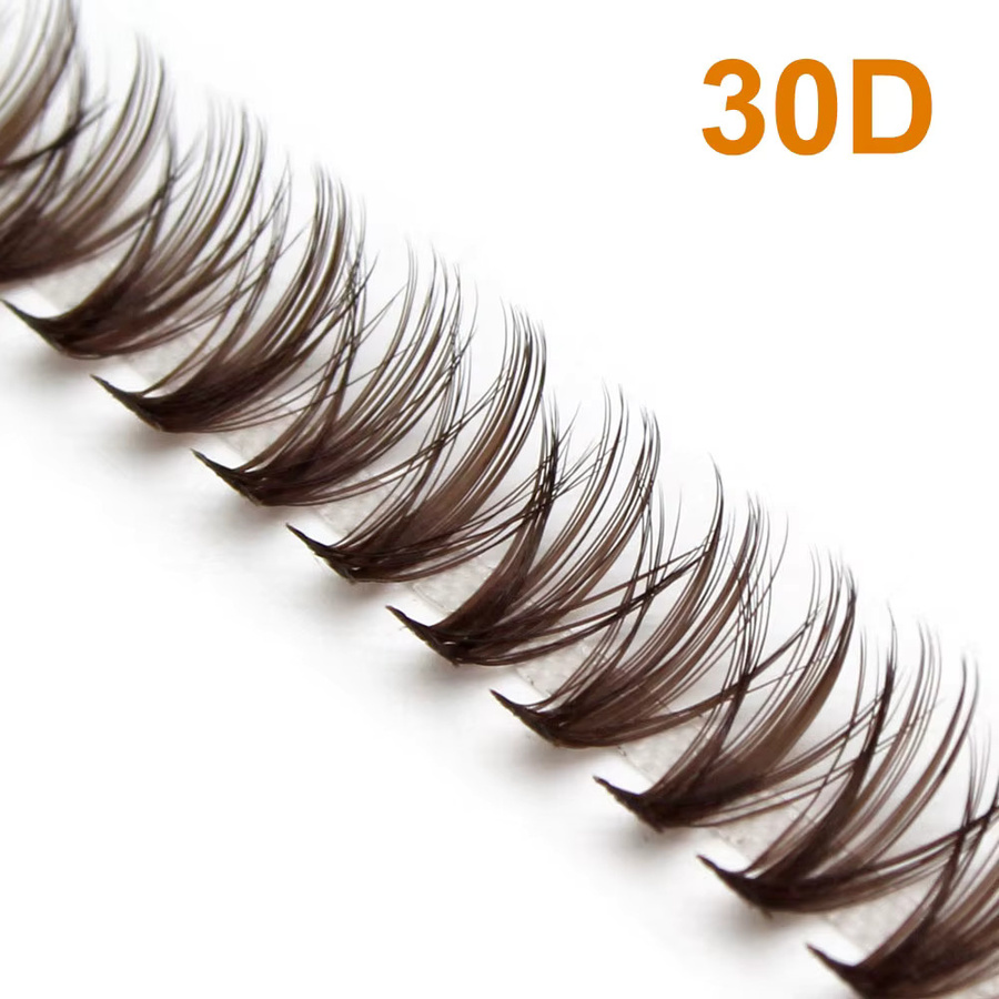 Braune Wimpernverlängerung, Russische Nerz-Wimpern, Streifen-Wimpern-Cluster - Bild 2