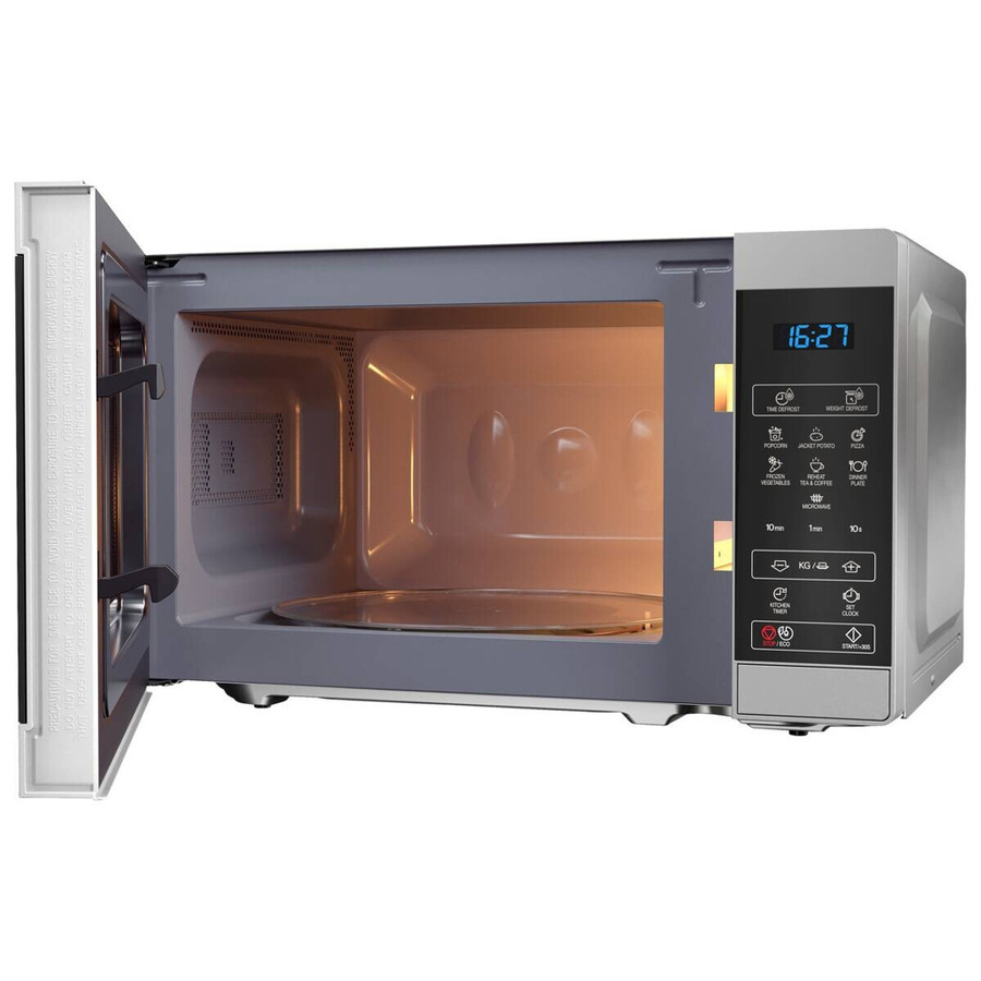 Sharp YC-MS02ES Mikrowelle in Silber, Schwarz und Weiß mit Glasfront, 800W, B/H/T: 44 x 25,8 x 32,4 cm - Bild 2