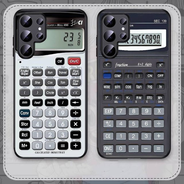 Stilvolle Taschenrechner Handyhülle für Samsung Galaxy S25 S24 S23 S22 S21 S20 S10 S9 Plus Lite Ultra FE Note 20 S30 - Bild 1