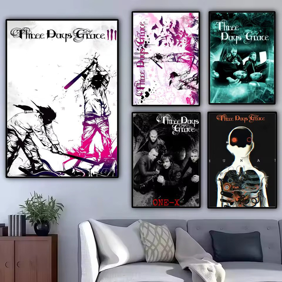 T-Three D-days Grace Poster Moderne Wandkunst als abstrakter Wandaufkleber in Schwarz und Mehrfarbig aus Papier - Bild 2