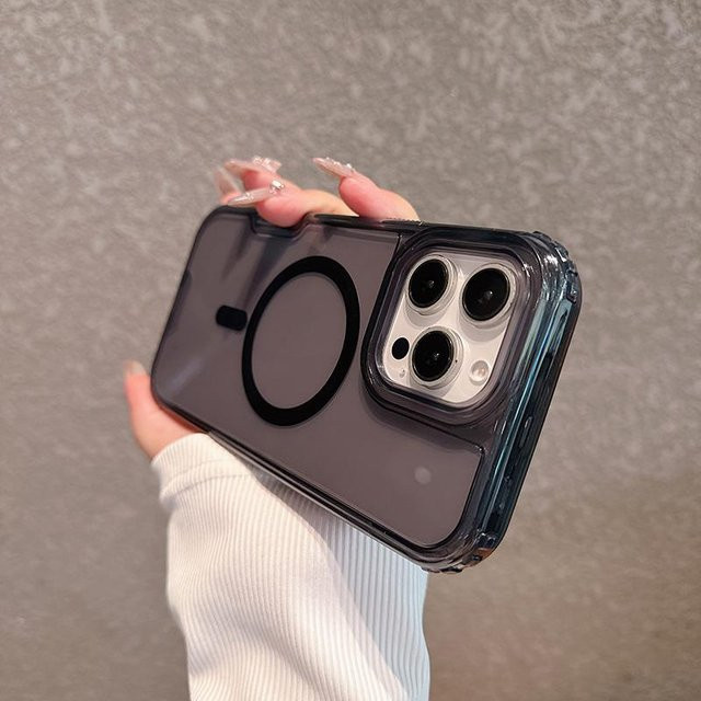 ANAISUFEI 3-in-1 Stoßfeste Handyhülle mit Bumper für iPhone 12 bis 16 Pro Max, Neongelb und Transparent, Magnetisches kabelloses Laden, Klare Rüstungsabdeckung, Displaygröße: 6,7 Zoll - Bild 1