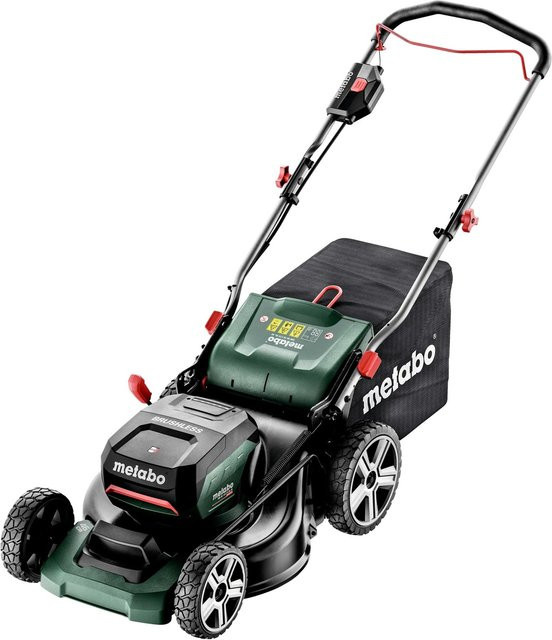 Metabo Akku-Rasenmäher RM 36-18 LTX BL 46 in Grün mit 2 Akkupacks, Schnellladegerät, Fangkorb und Mulchkit - Bild 1