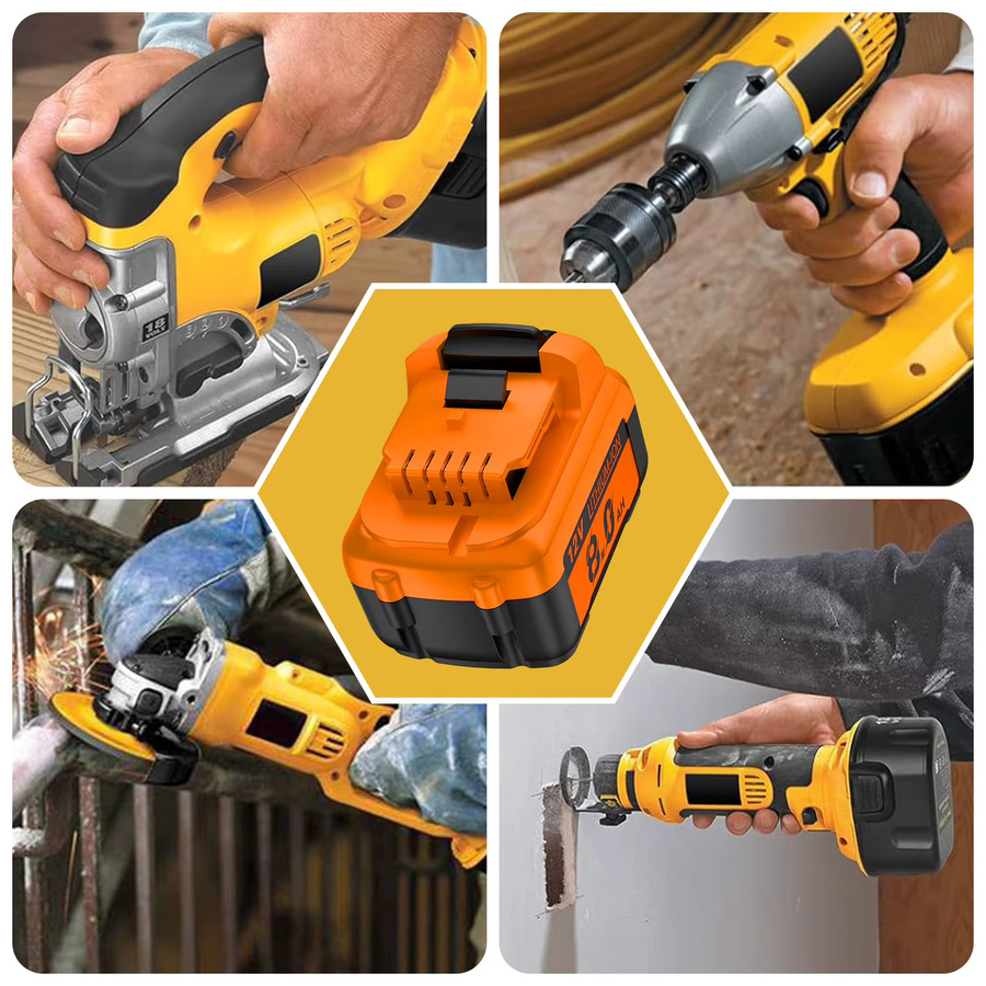 Bonacell DCB126 Li-Ion Ersatzakku 8000mAh für Dewalt 12V Werkzeuge, Farbe: Orange - Bild 5
