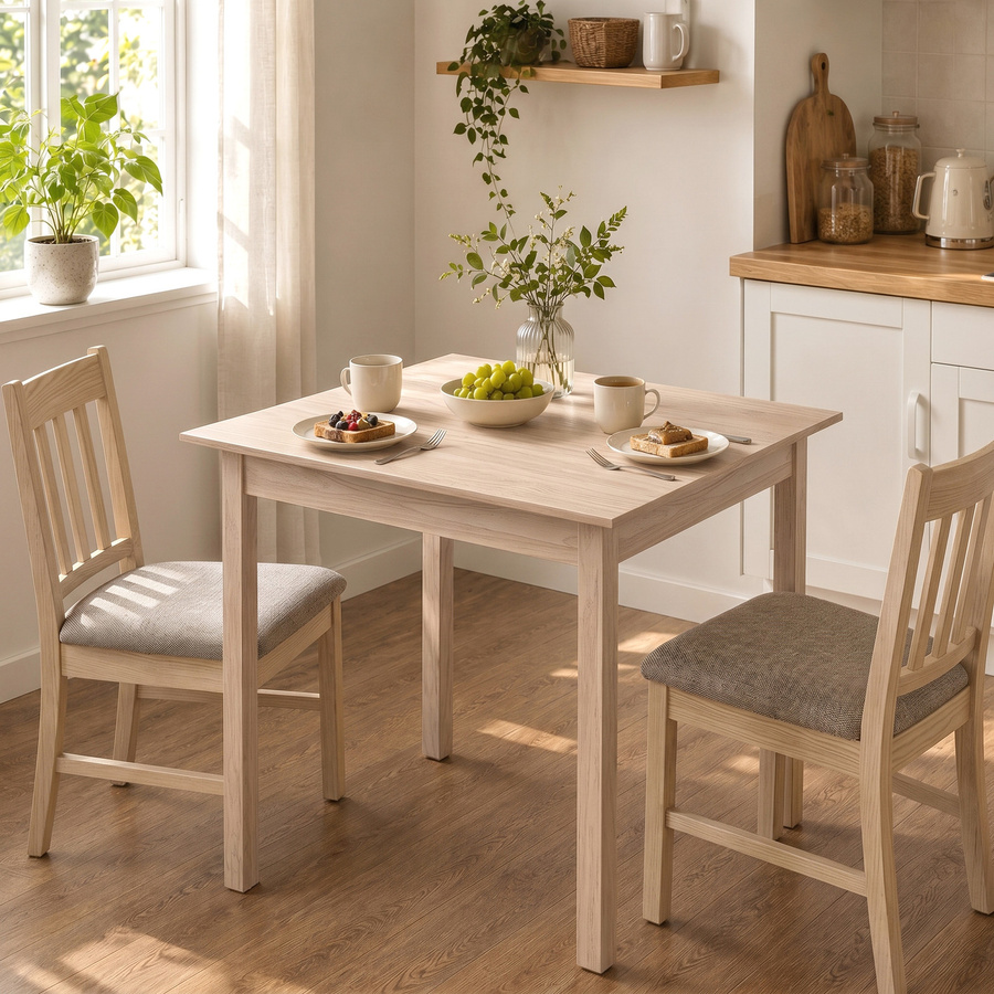 HOMCOM Esstisch aus Massivholz Kiefer, quadratisch, Braun, B/T/H: 75 x 75 x 75 cm - Bild 2