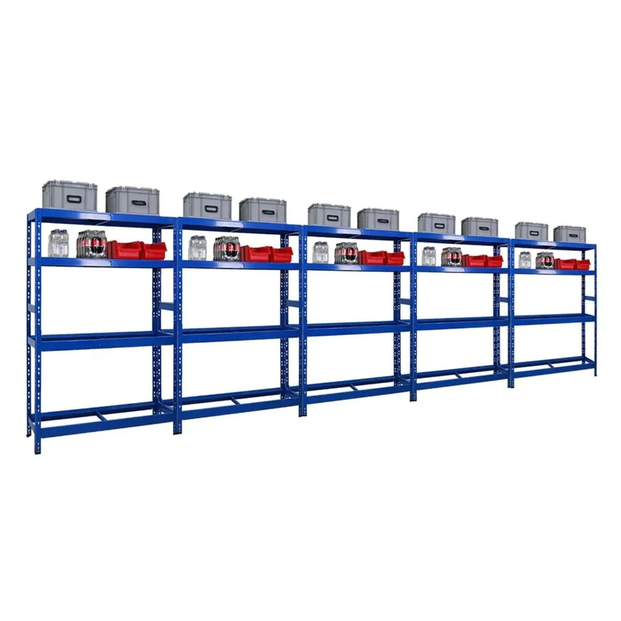PROREGAL Reifenregal Tiger Set 5 Stück, Blau, B/H/T: 120 x 180 x 40 cm, 2 Ebenen mit verstellbaren Fachböden aus Stahl - Bild 2
