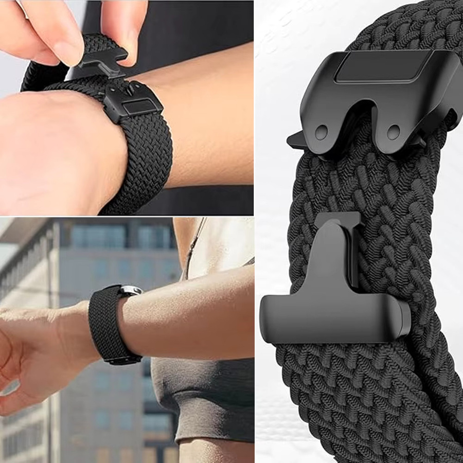 Uhrenarmband Textil/NATO, Schwarz, Unisex, 20mm 22mm - Bild 2