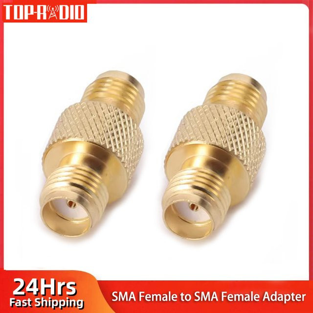 HF-Koaxial-Adapter SMA-Buchse auf SMA-Buchse, vergoldeter Koax-Stecker gerade, Farbe: Gold - Bild 1