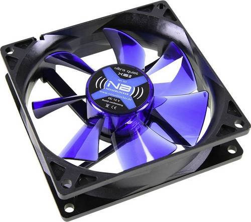 NoiseBlocker BlackSilent XE2 PC-Gehäuse-Lüfter Schwarz und Blau Transparent B x H x T: 92 x 92 x 25 mm - Bild 1