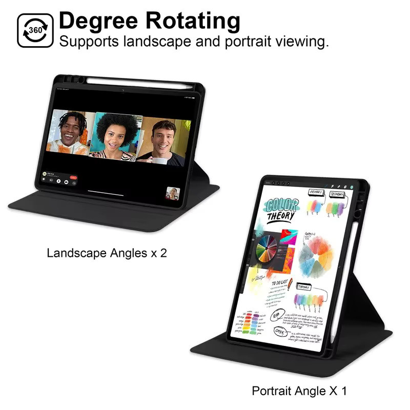 Lenovo Xiaoxin Pad 11 2025 / Idea Tab 11 / K11 Gen2 Schutzhülle aus rotierendem Acryl mit Stiftfach in Schwarz und Lila - Bild 3