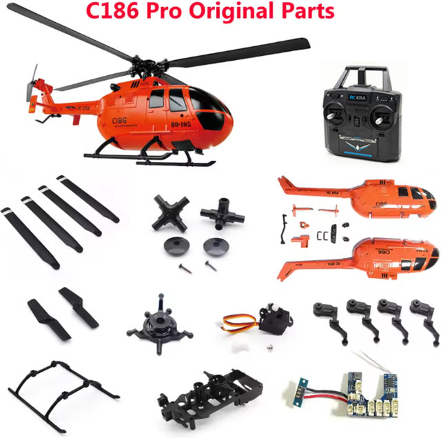 RC ERA Ersatzteile für C186 Pro BO105 RC Hubschrauber Körper Shell Propeller Schwanz Fin Motor Getriebe Roter Kopf - Bild 1