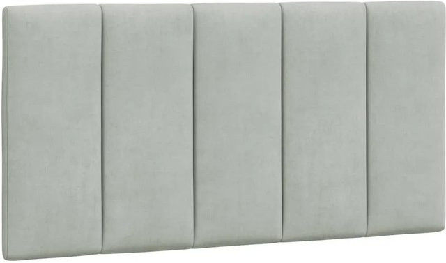 vidaXL Kopfteil-Kissen Hanko Hellgrau aus Samt mit Linien-Design, Breite: 100 cm - Bild 1