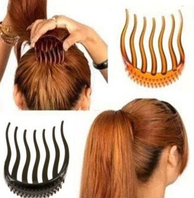 2er-Set Pferdeschwanz-Kamm mit Volumen-Haarkissen, Unisex - Bild 1