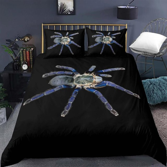 Bettwäsche Set mit Tarantel 3D-Druck in Schwarz für Teenager aus Polyester, B/H: 70 x 133 cm - Bild 1