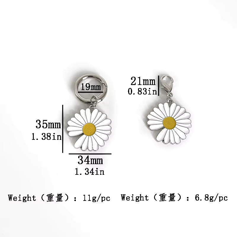 CHUJIE Schuhanhänger, Gänseblümchen-Blumen-Design, Metall, 2 Stück - Bild 3