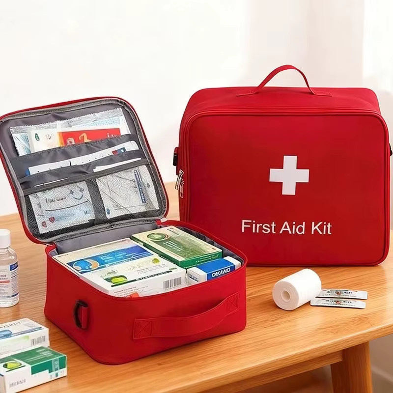 Premium-Erste-Hilfe-Set Medizinische Tasche mit verstellbarem Schultergurt und doppelseitigen Schnallen in Rot - Bild 3