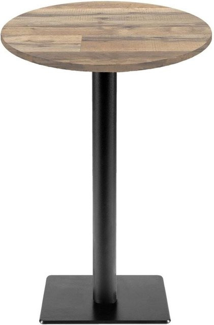 RestooTab Stehtisch Milan T rund in Eiche und Vintage Braun, Höhe: 113 cm, Durchmesser: 60 cm - Bild 1