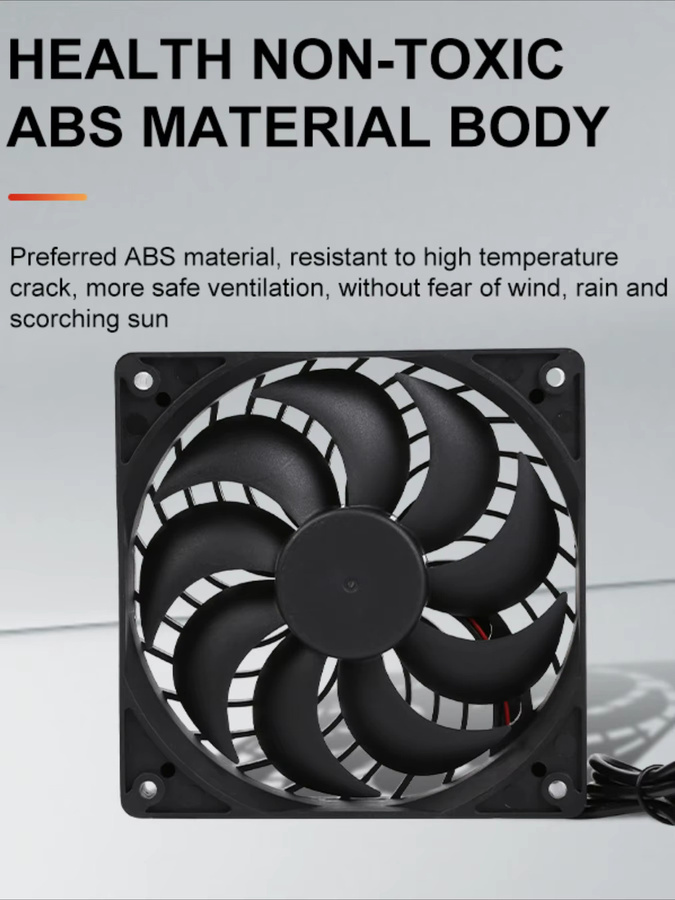 EESBAO 30W Solarbetriebener Doppel-Abluftventilator in Schwarz für Wohnmobile, Gewächshäuser und Hühnerställe - Bild 3