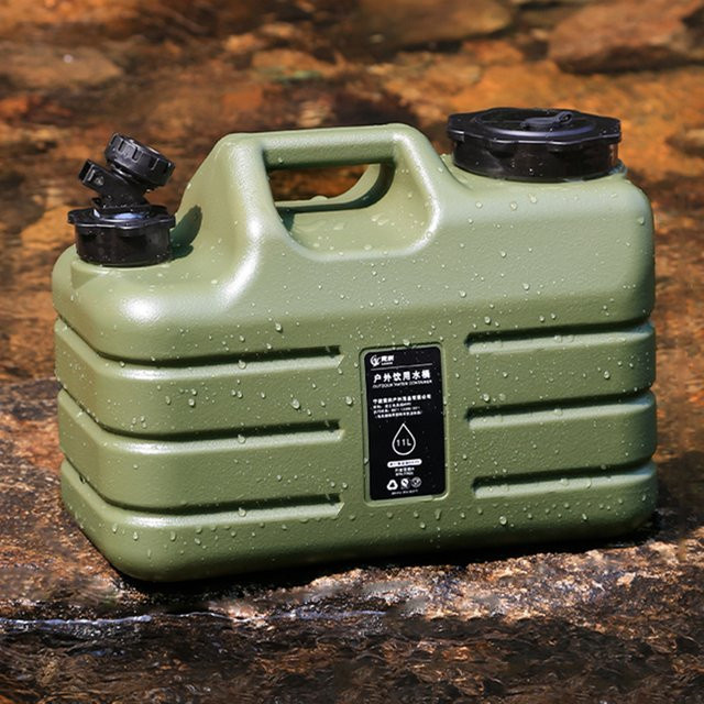 Alloet Outdoor-Wasserbehälter mit 11 l Volumen, tragbarer Camping-Wasserbeutel in Grün mit abnehmbarem Wasserhahn - Bild 1