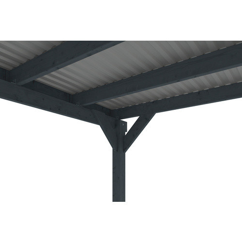 Skan Holz Doppelcarport Friesland Set 13 mit Rück- und Seitenwand, Breite: 557 cm, Tiefe: 555 cm, Anthrazit-Schwarz - Bild 3