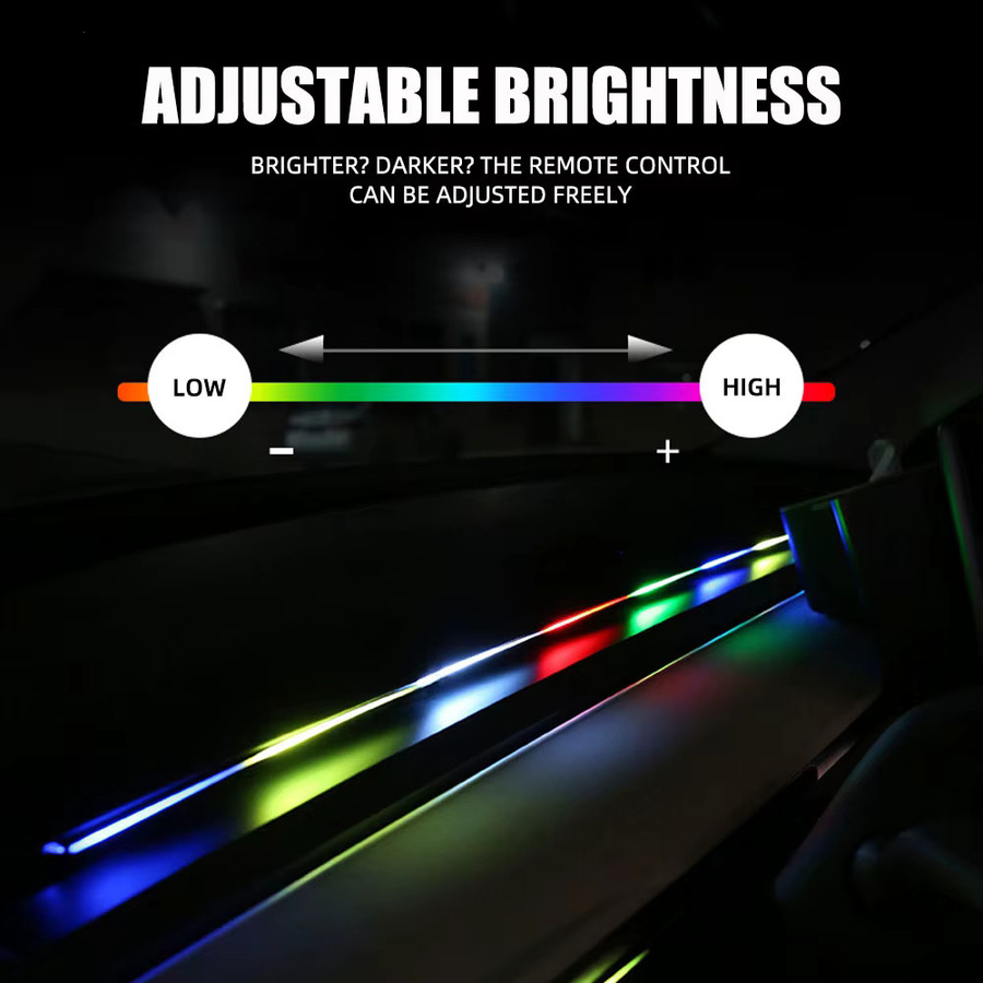 4in1 RGB LED Auto Ambiente Beleuchtung Set mit 213 Farben und Acryl Streifen für Dashboard und Innenraum in Multicolour - Bild 4