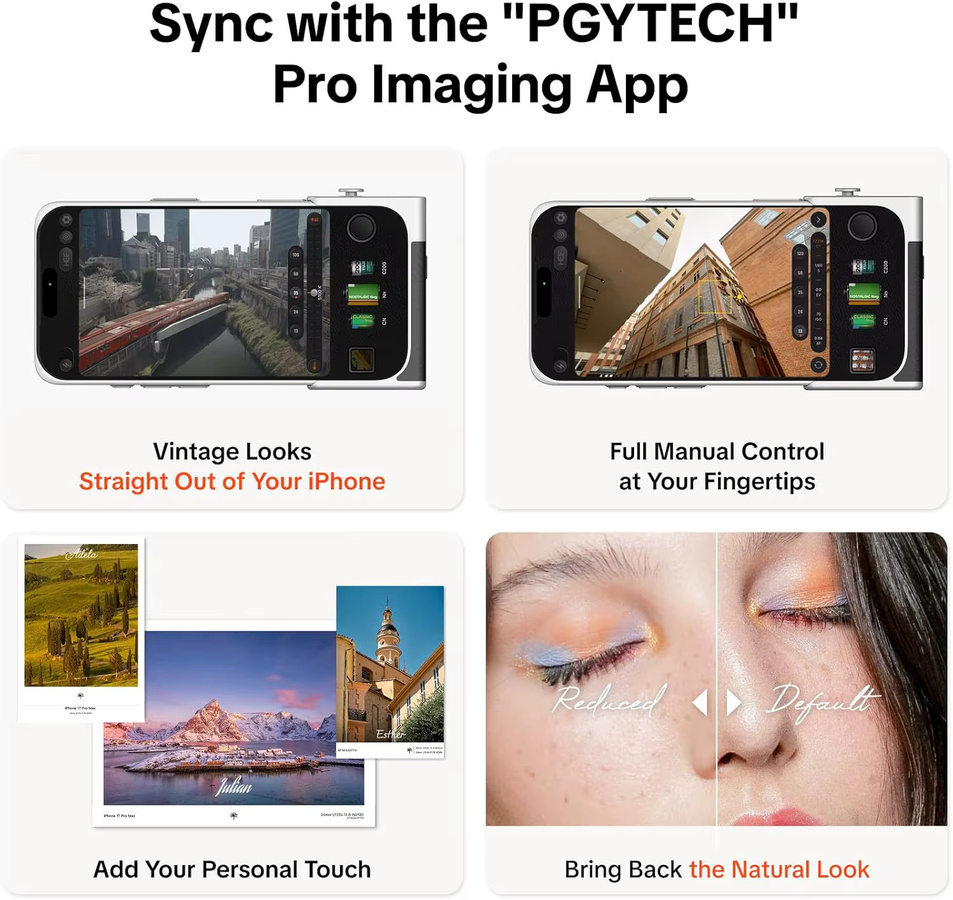 PGYTECH Retrova Grip Kit für iPhone 16/17 Pro Max und iPhone 16/17 Pro Phone Case - Bild 3