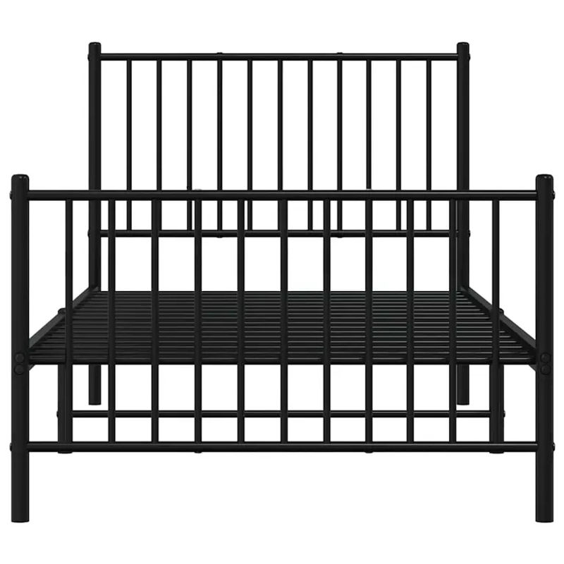 Vidaxl Metallbettgestell mit Kopfteil und Fußteil in Schwarz, B/L: 90 x 190 cm - Bild 3