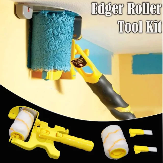 Professionelles Wand Farbroller Set mit Clean-cut Edger und Malpinseln in Gelb - Bild 1