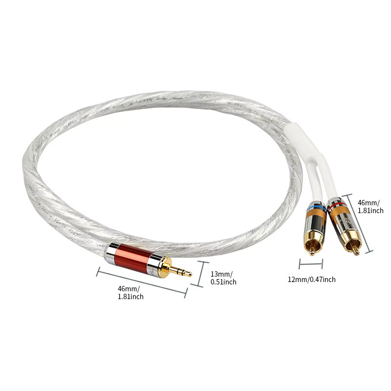 YYAUDIO 3,5 mm auf 2RCA Audiokabel für Mobiltelefone, Fernseher, Computer und Audiogeräte - Bild 2