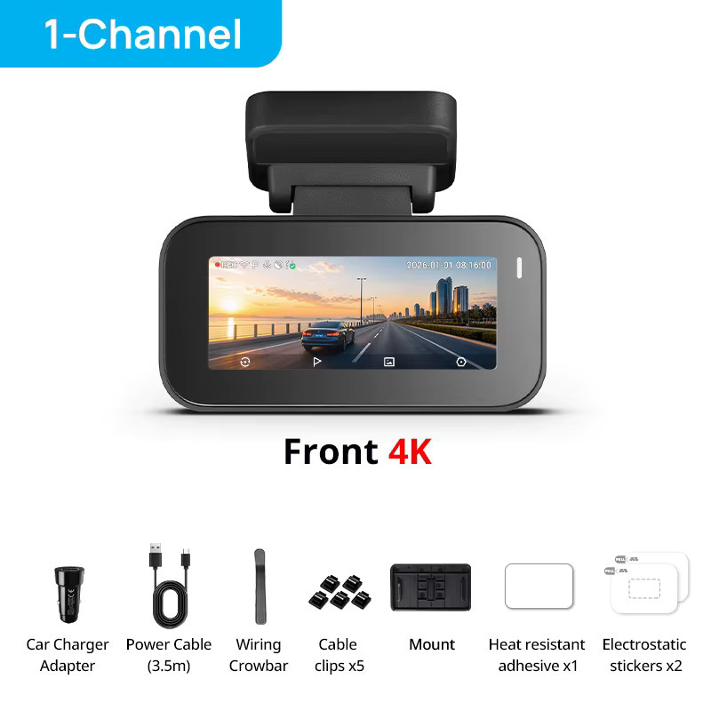 70mai Dashcam A900 Dual 4K UHD mit HDR, Wi-Fi 6, GPS und 4G LTE Cloud, Schwarz - Bild 7