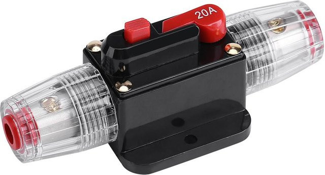 CosyHome Auto Circuit Breaker Inline-Sicherung für DC12V-24V Inverter und Audio/Video Systeme, 20A, Schwarz - Bild 1