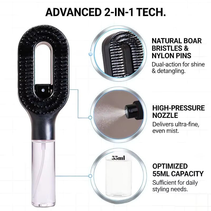 Jiahomily 2-in-1 Sprüh-Massagekamm, Unisex - Bild 2