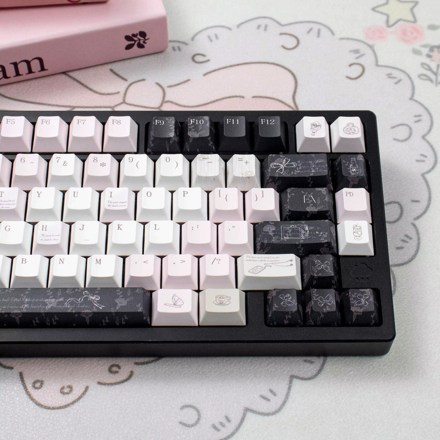 Venit Keys Black Veil Keycaps in Schwarz und Pink, Dye-Sub PBT Cherry Profile für mechanische Tastaturen mit MX-Switches - Bild 4