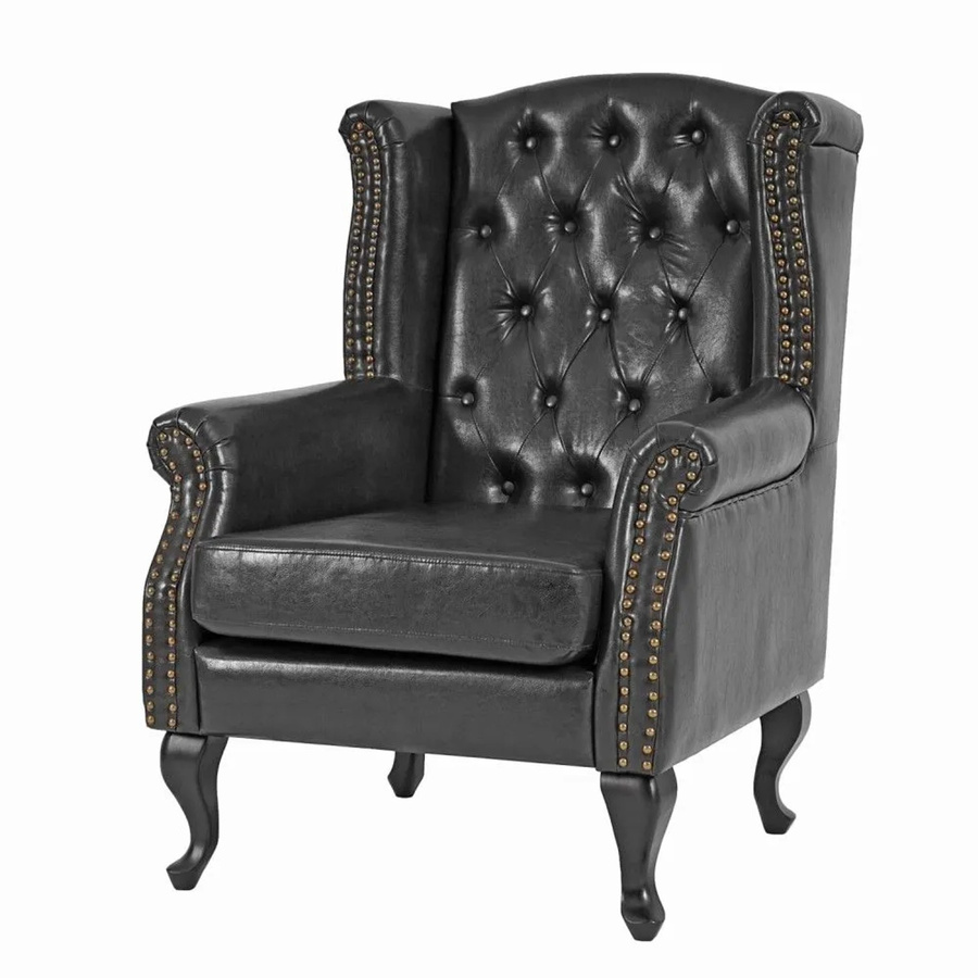 MCW Relaxsessel Oxford Chesterfield in Schwarz aus Kunstleder mit Rautenmuster - Bild 3