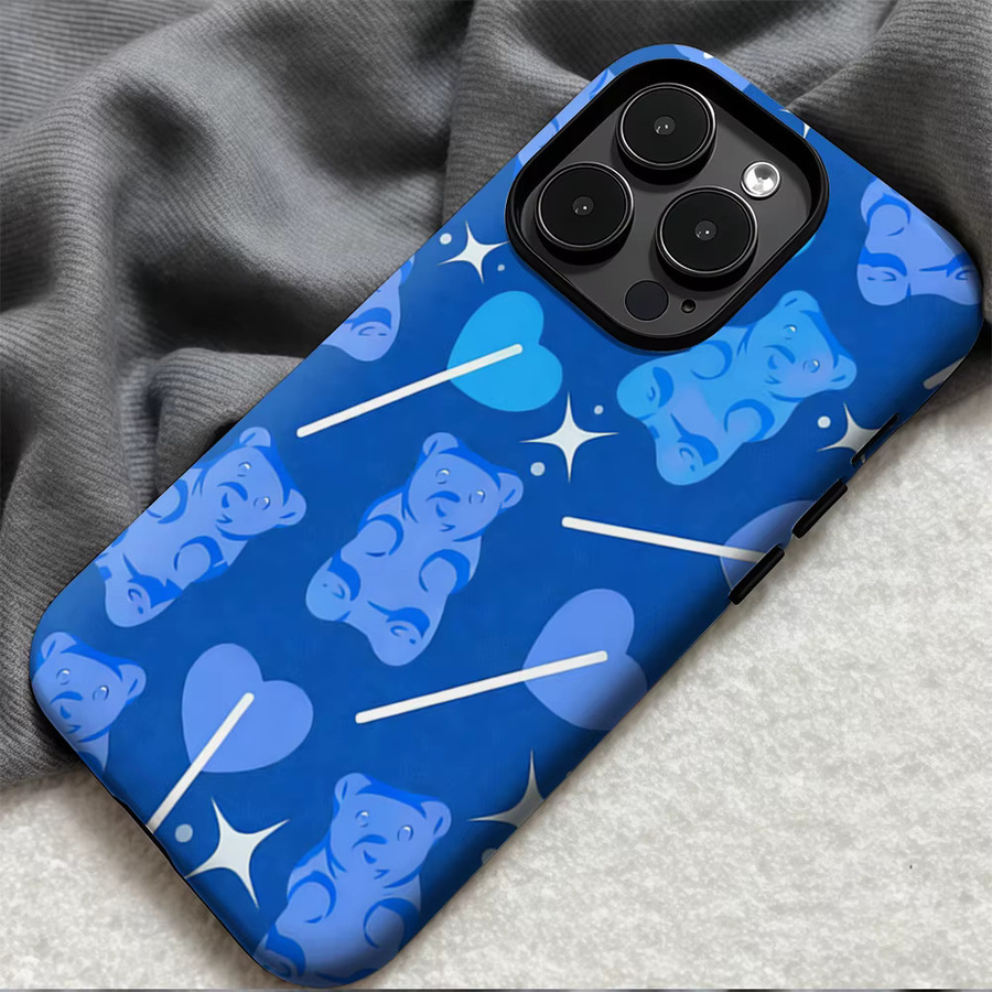 Casegame Matte Bumper MagSafe Schutzhülle für iPhone 17 16 15 14 13 Pro Max Blau Gummibärchen-Design - Bild 4