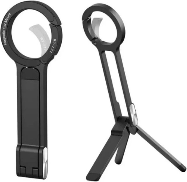 Magnetischer Multifunktions-Telefonhalter mit Bergschnalle, faltbar und tragbar, Farbe: Schwarz - Bild 1